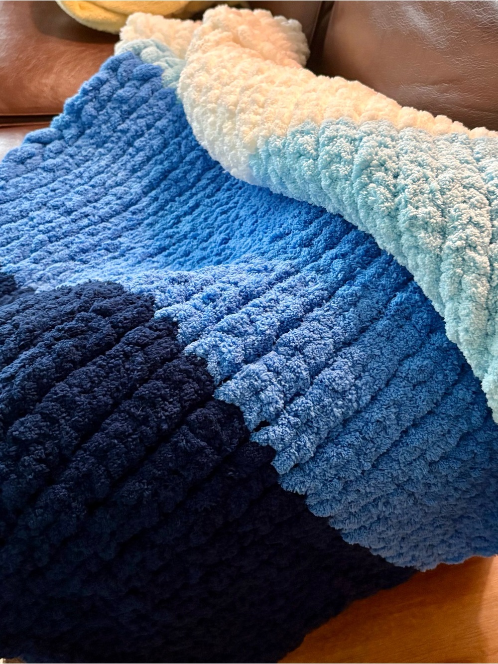 Handmade Throw Blanket Blue Striped Coastal Heavy Anxiety Thick Boys